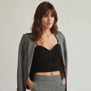 2 for $60 Crochet Lace Black Crop Top